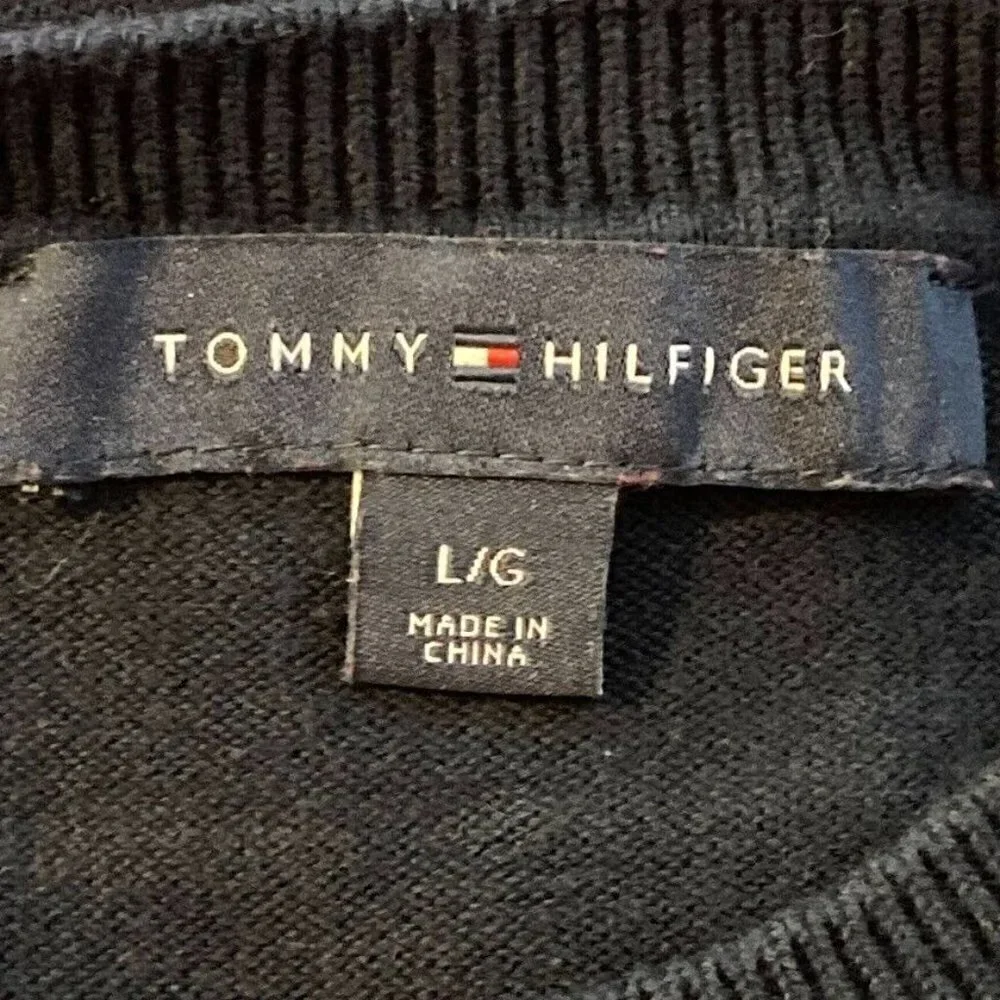 Tommy Hilfiger Cotton Striped Argyle Sweater Grandma Core Old Money Preppy L